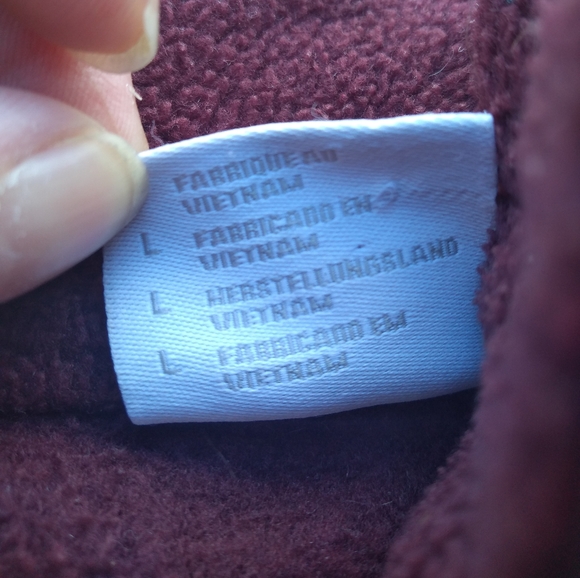 Columbia Fleece Front Zippered Jacket, Size Large, Burgundy - Picture 5 of 14